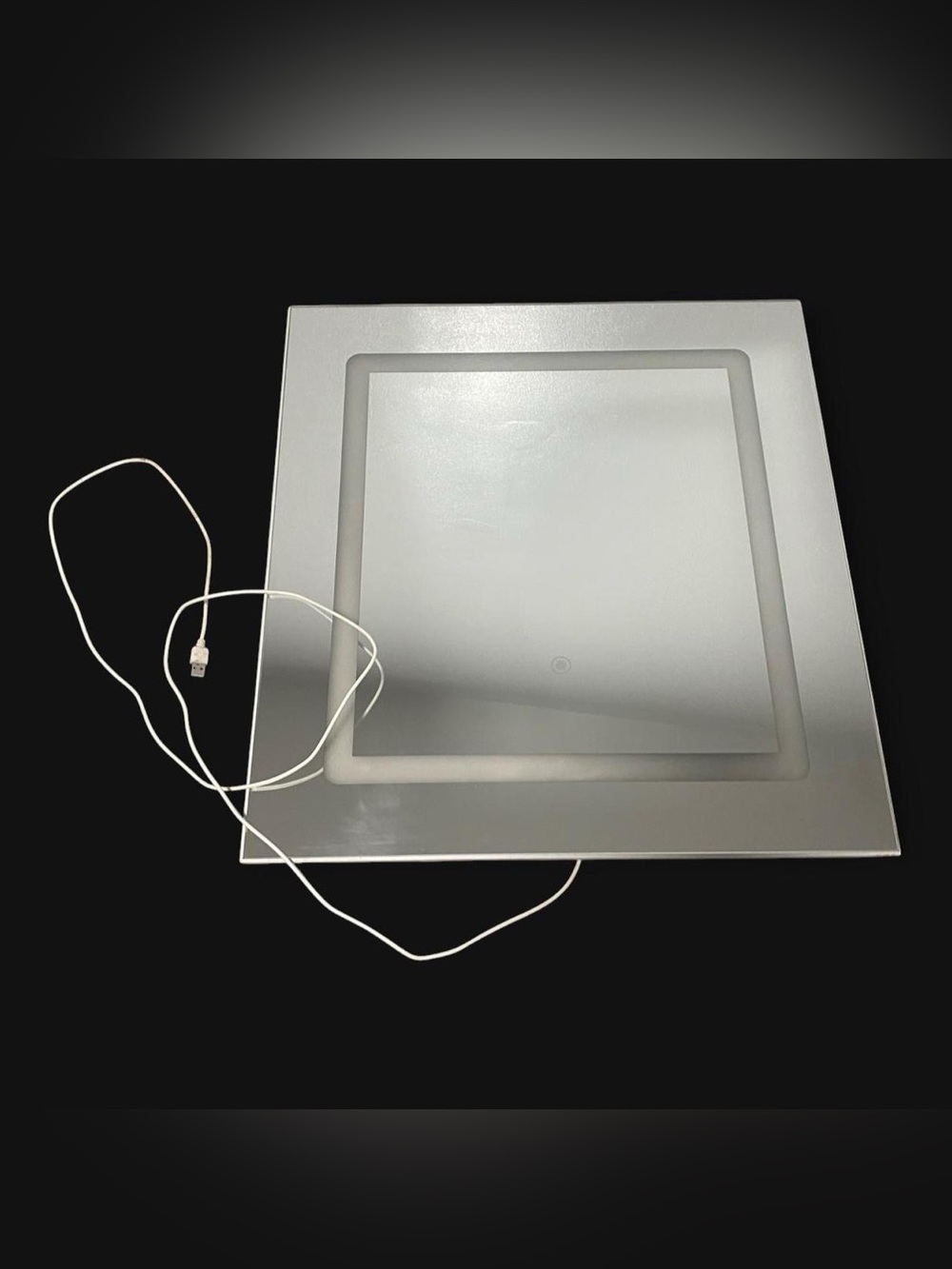 Silver LED Mirror with USB Power